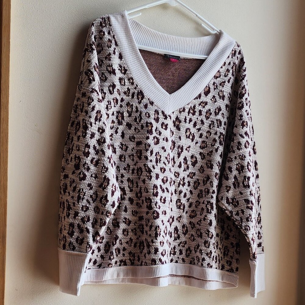Leopard Print V-Neck Sweater